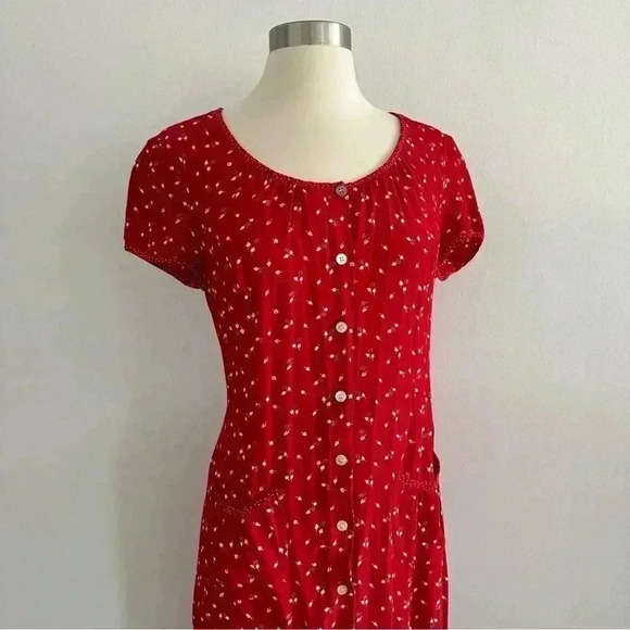 Vintage Ann Taylor Maxi Floral Dress Sz 4 - Picture 2 of 9